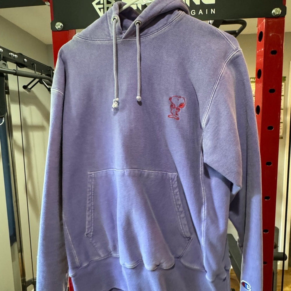 Champion x SNOOPY Purple Sweatshirt Hoodie MENS M